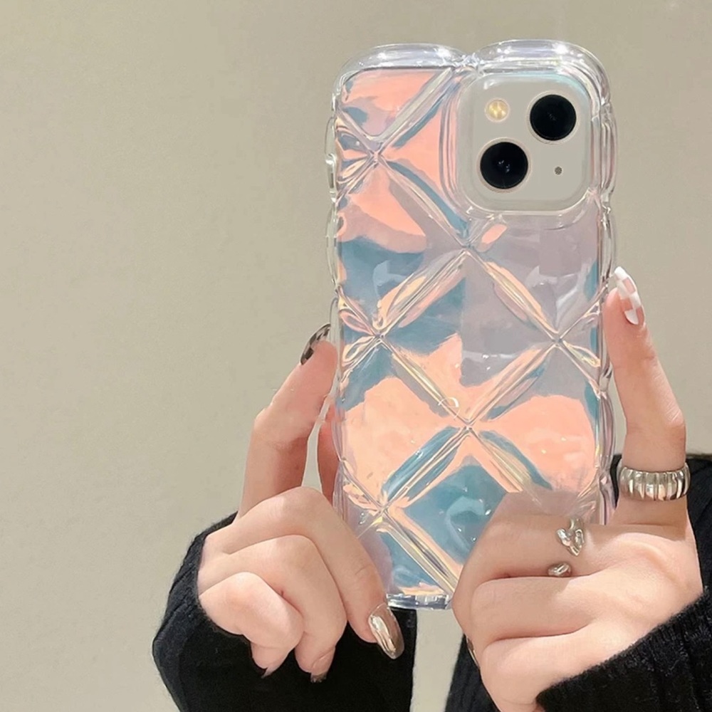 APPLE IPHONE 12 PRO MAX IRIDESCENT QUILTED JELLY PHONE CASE
